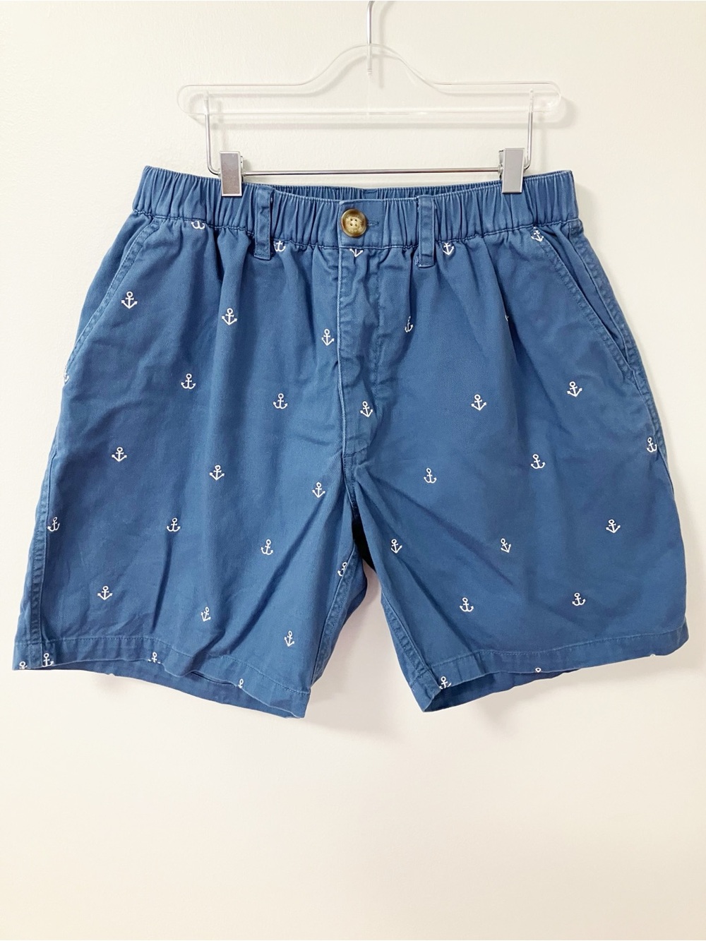 Chubbies | Blue Anchor Cotton Shorts L Beach Casual Coastal Fisherman Summer